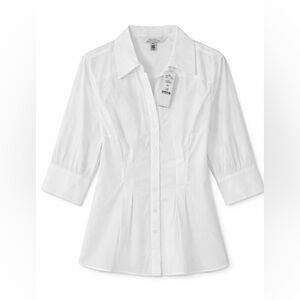 NWT Women's WHBM White Size 12P Top Blouse Shirt White House WHBM